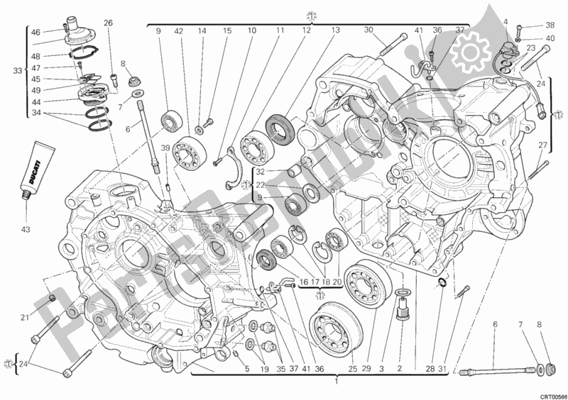 Tutte le parti per il Carter del Ducati Hypermotard 1100 EVO USA 2012